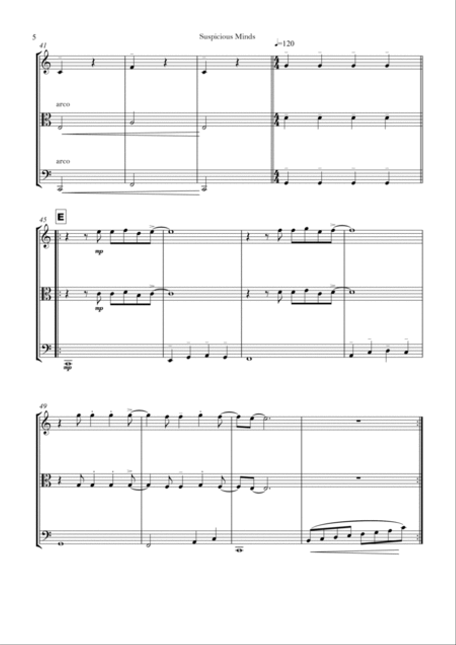 Suspicious Minds String Trio scores gallery preview page 5