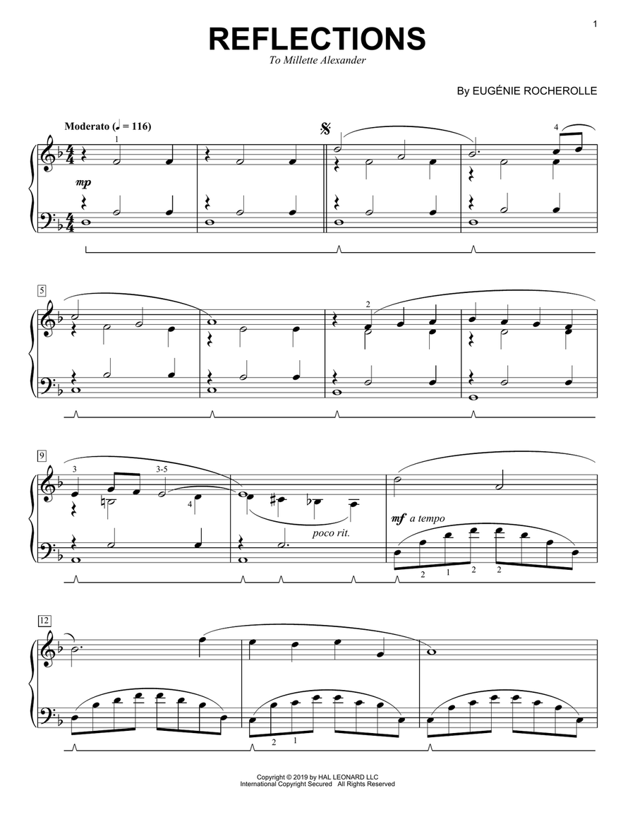 Reflections Piano Solo scores gallery preview page 1