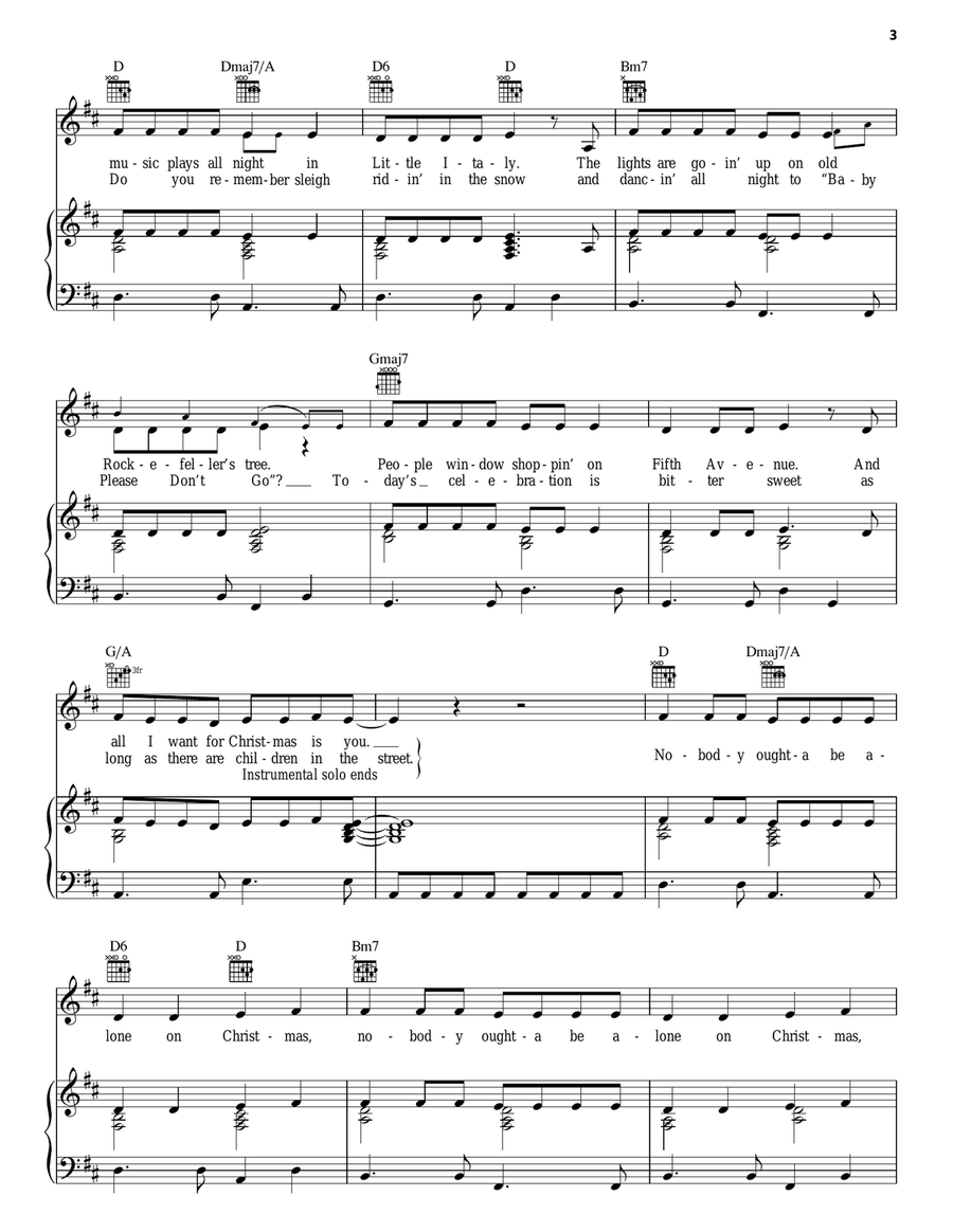 All Alone On Christmas Piano, Vocal, Guitar scores gallery preview page 3