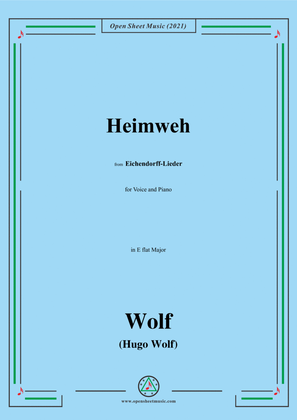 Wolf-Heimweh,in E flat Major,IHW 7 No.12,from Eichendorff-Lieder,for Voice and Piano