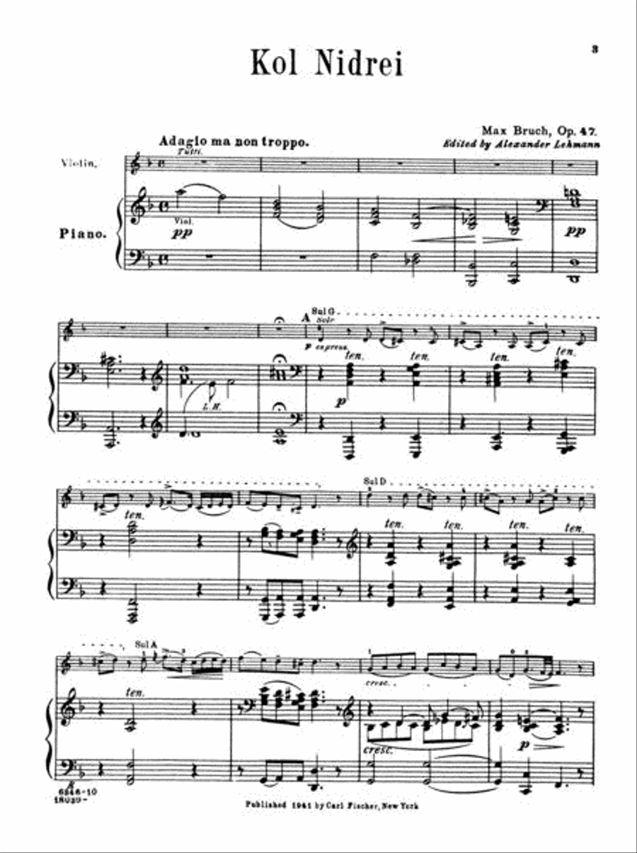 Kol Nidrei, Op. 47 Kol Nidrei, Op. 47 Piano Accompaniment scores gallery preview page 2