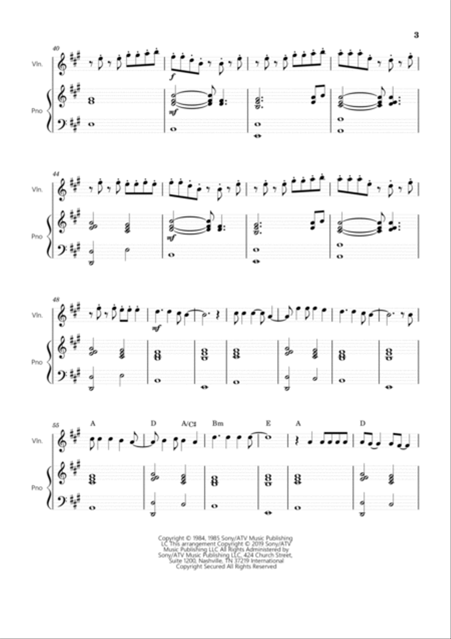 Take On Me Violin Solo scores gallery preview page 3