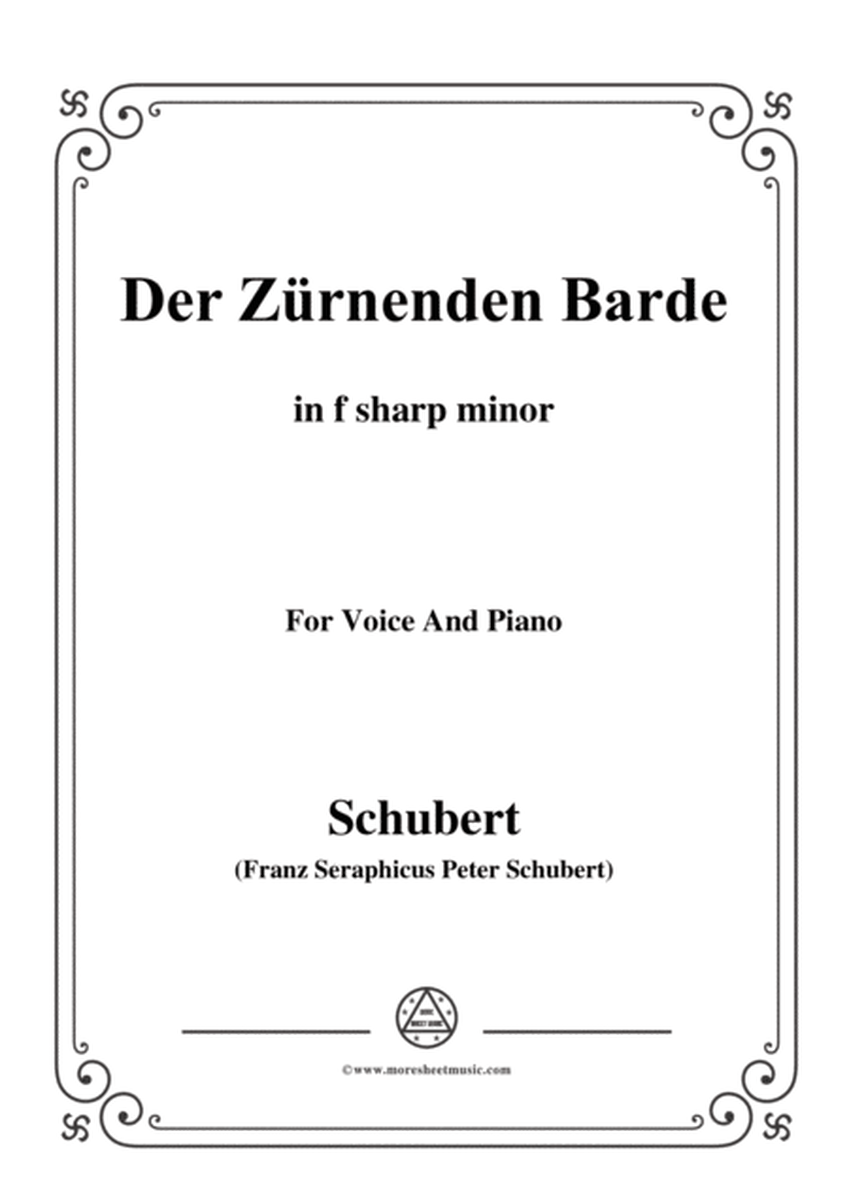 Schubert-Der Zürnenden Barde,in f sharp minor,for Voice&Piano image number null