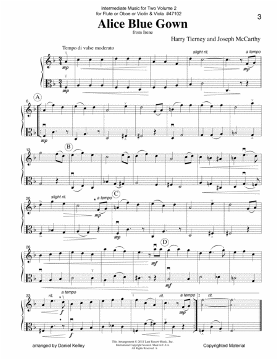 Intermediate Music for Two, Volume 2 - for Flute or Oboe or Violin & Viola Flute scores gallery preview page 4