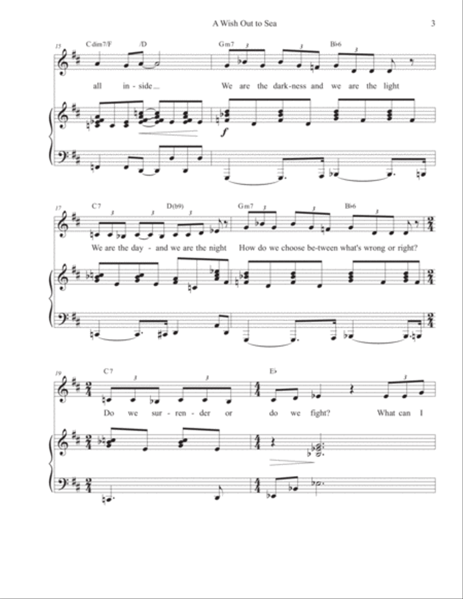 A Wish Out to Sea Piano, Vocal, Guitar scores gallery preview page 3