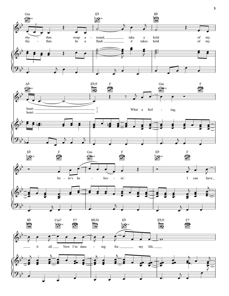 Flashdance...What A Feeling Piano, Vocal, Guitar scores gallery preview page 3