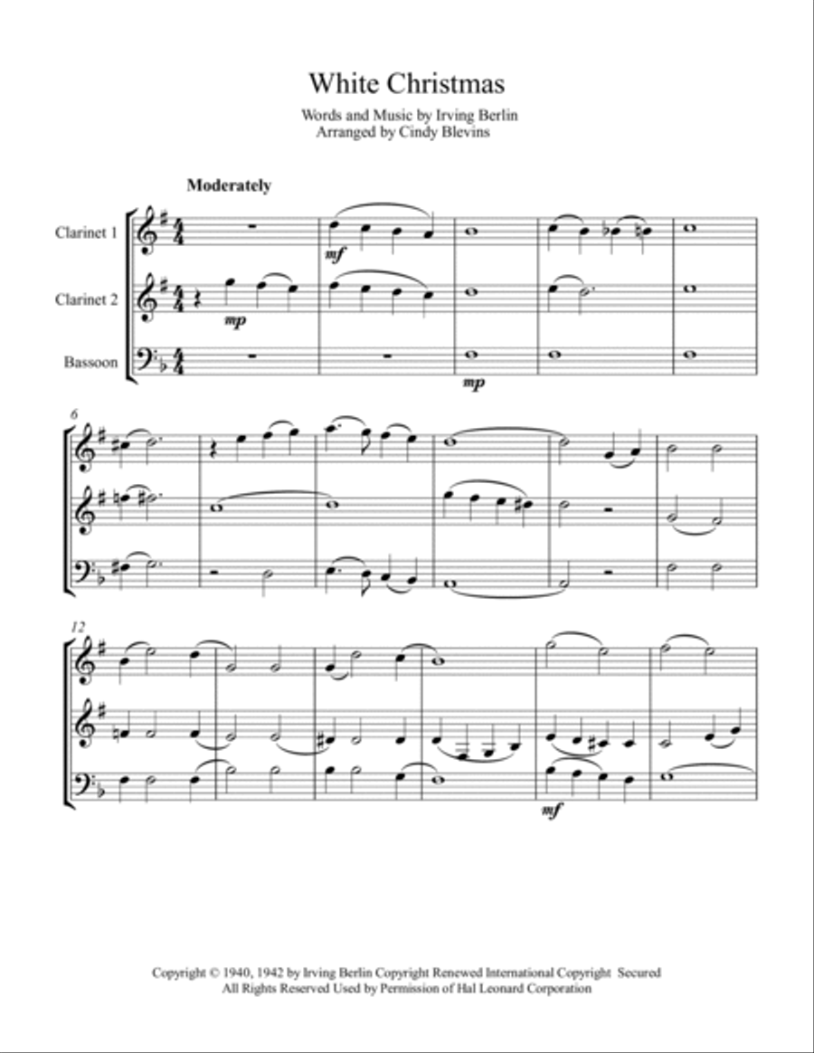 White Christmas Woodwind Trio scores gallery preview page 2