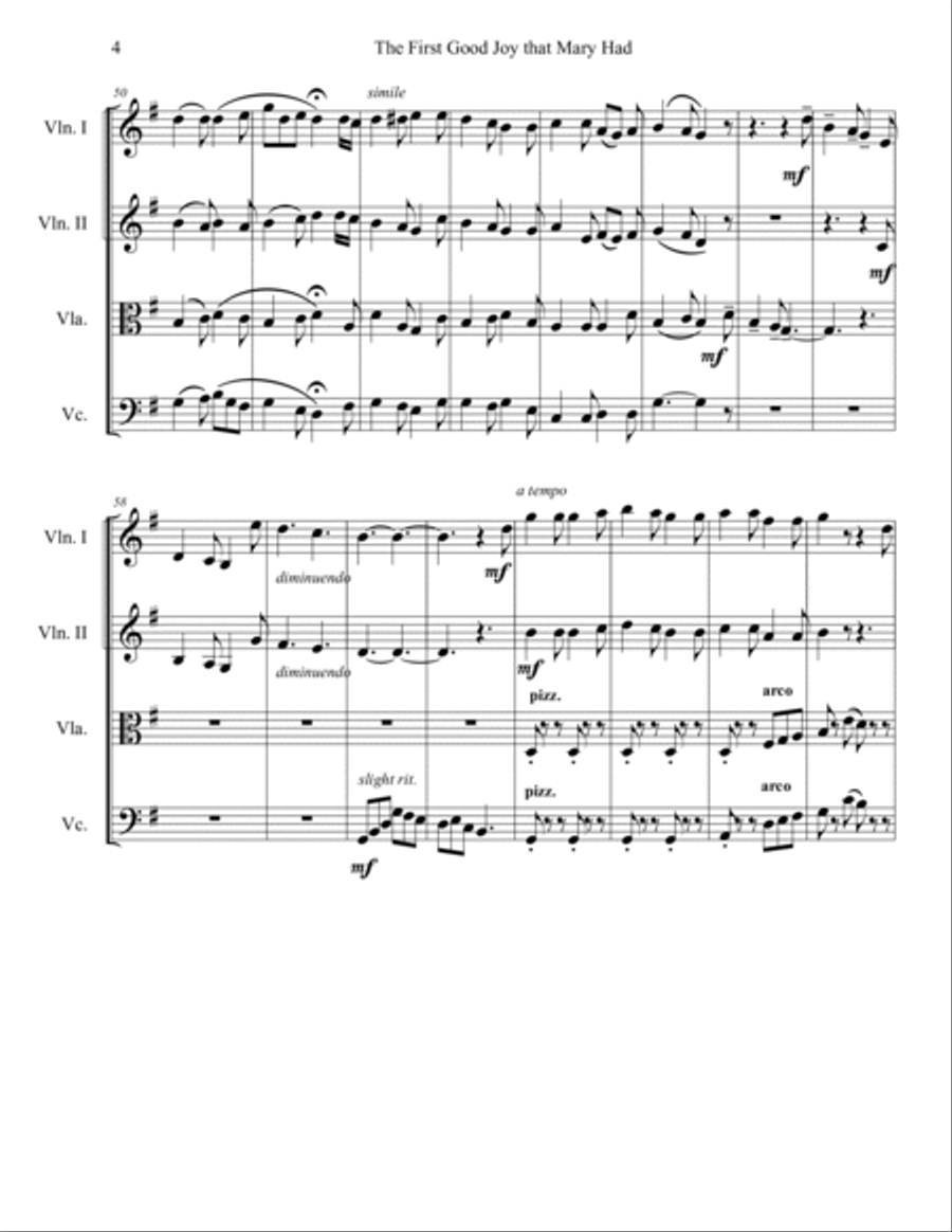 The Seven Joys of Mary - String Quartet String Quartet scores gallery preview page 4