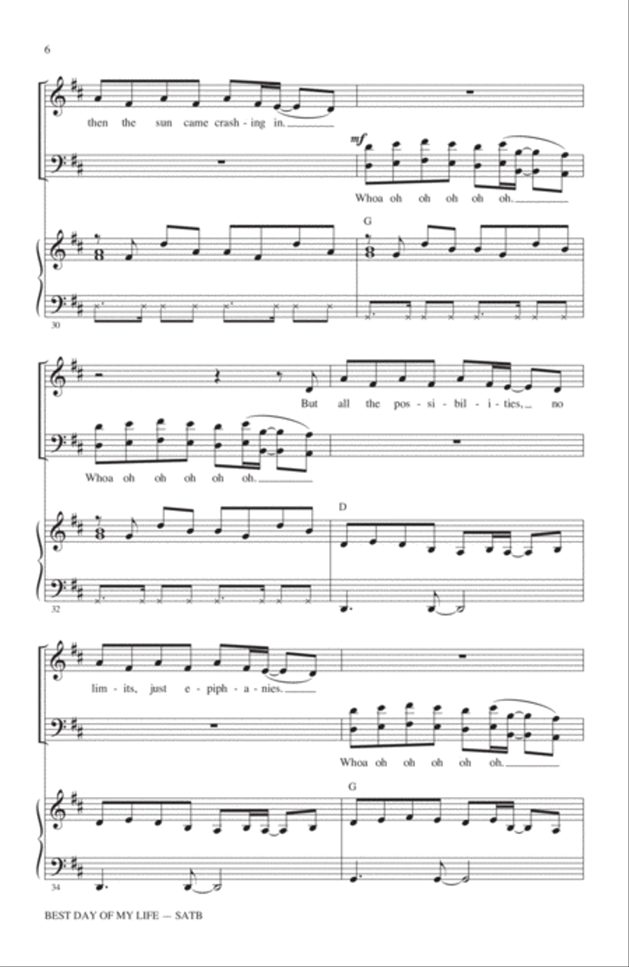 Best Day Of My Life 4-Part scores gallery preview page 5