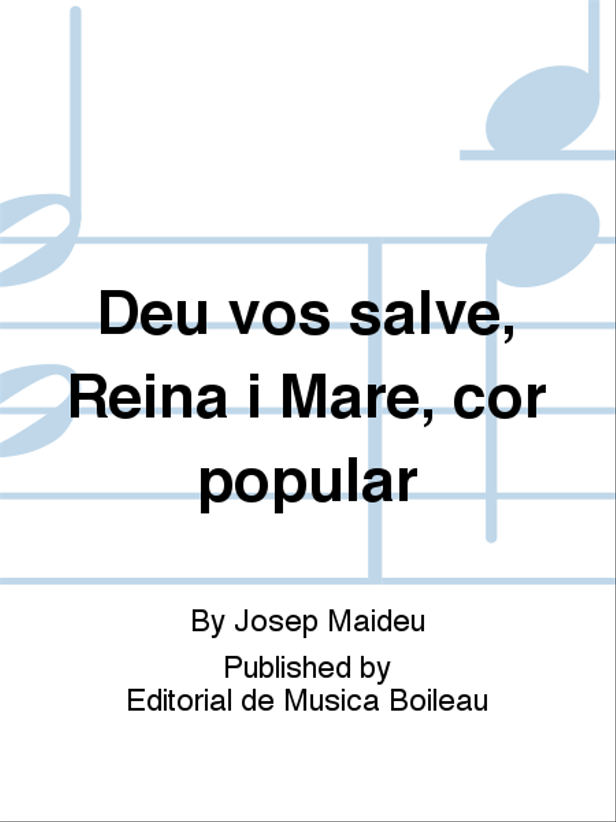 Deu vos salve, Reina i Mare, cor popular Voice scores gallery preview page 1