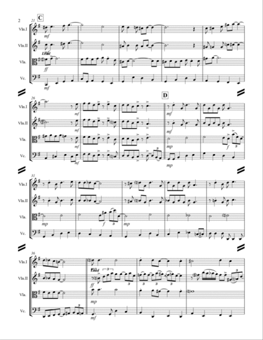 Sentimental Journey String Quartet scores gallery preview page 3
