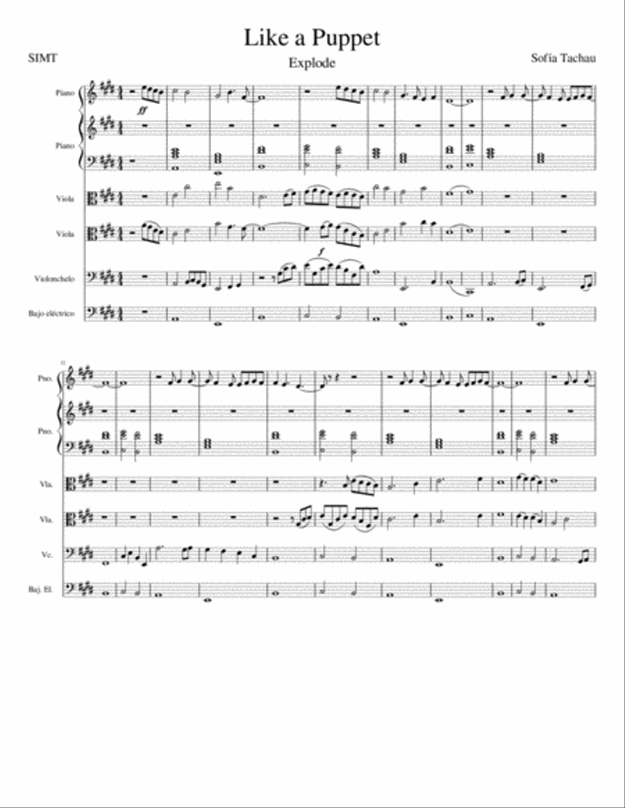 Like a Puppet Like a Puppet Small Ensemble scores gallery preview page 1