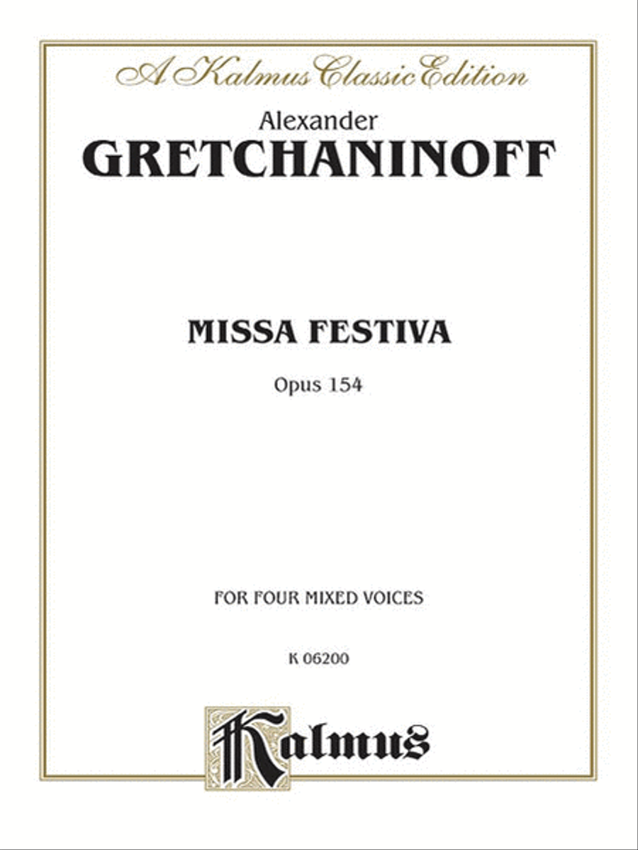 Missa Festiva (Op. 154) 4-Part scores gallery preview page 1