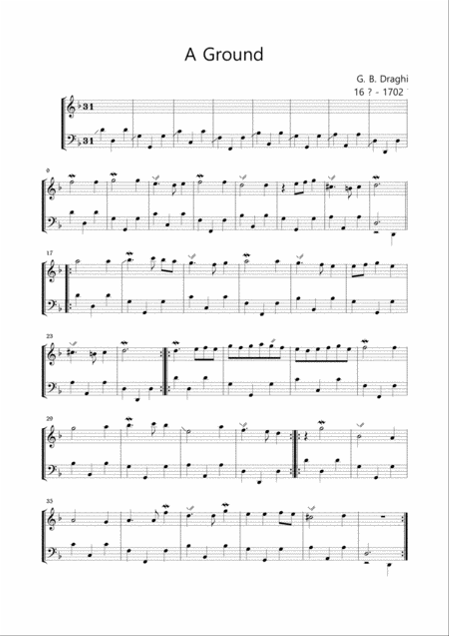 A GROUND - Draghi - For Piano-Organ Organ scores gallery preview page 1