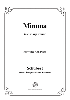 Book cover for Schubert-Minona,in c sharp minor,for Voice&Piano