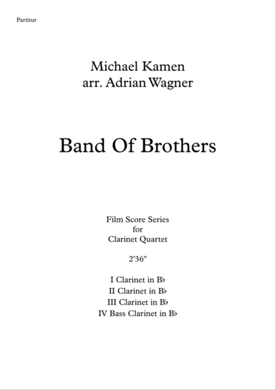 Band Of Brothers - Main Title Clarinet Quartet scores gallery preview page 2