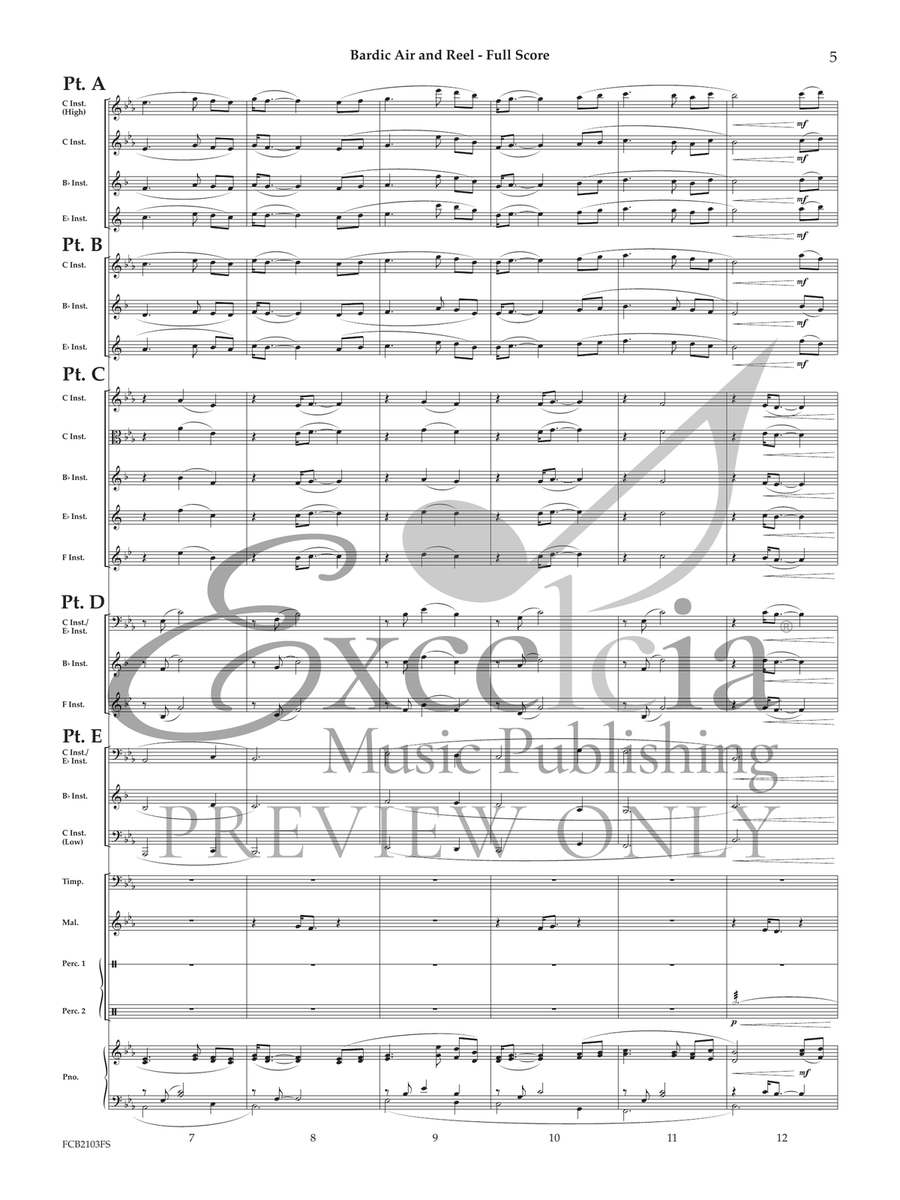 Bardic Air and Reel (Score) Concert Band scores gallery preview page 6