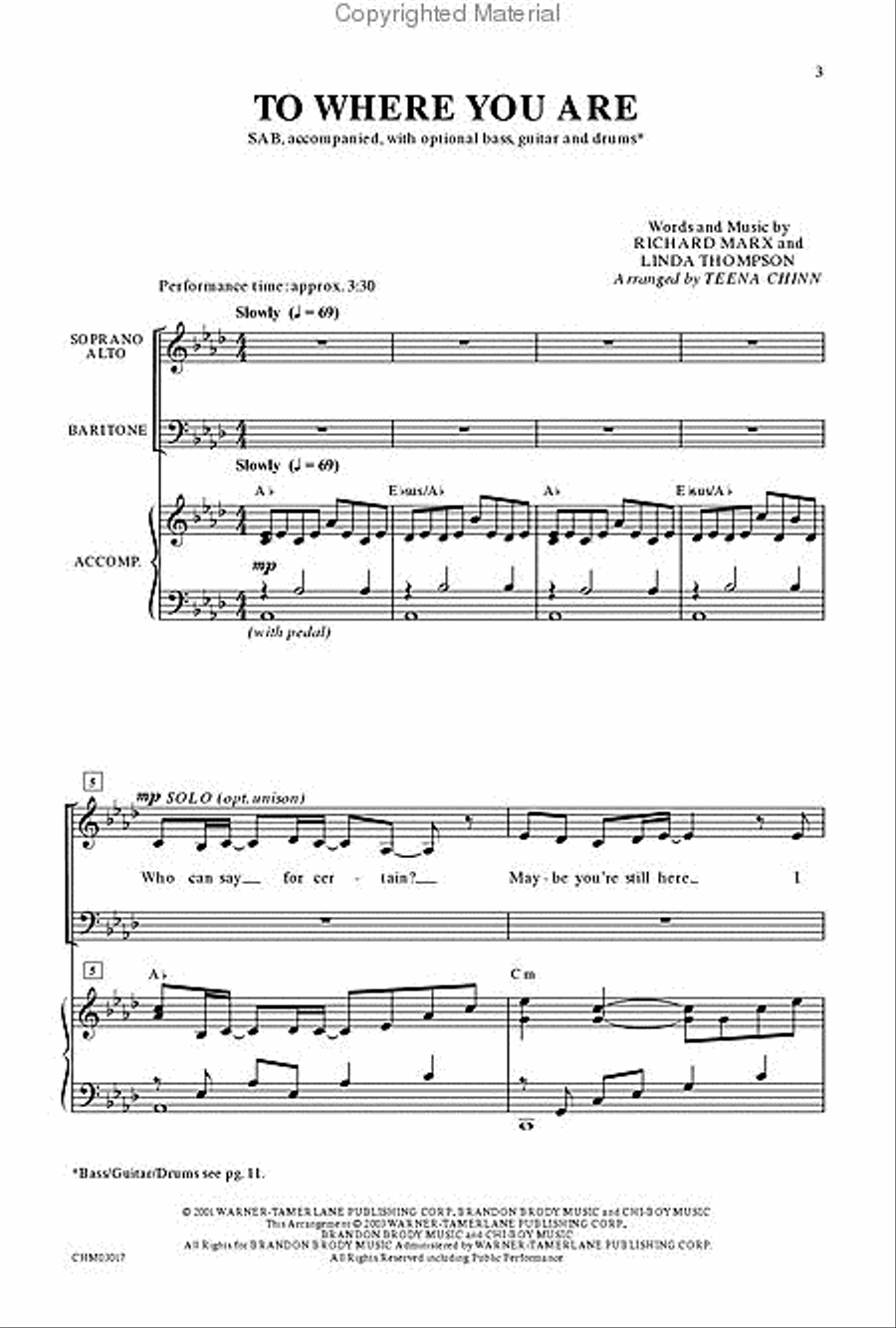 To Where You Are 3-Part scores gallery preview page 2