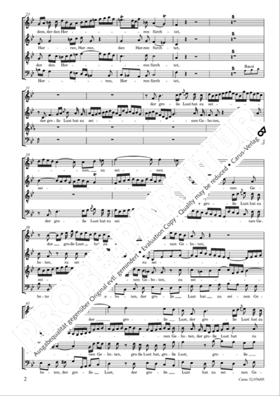 Blessed are all those who fear God (Wohl dem, der den Herren furchtet) SA scores gallery preview page 3