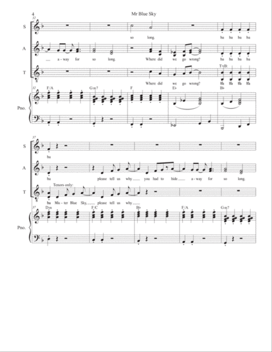 Mr. Blue Sky 4-Part scores gallery preview page 4