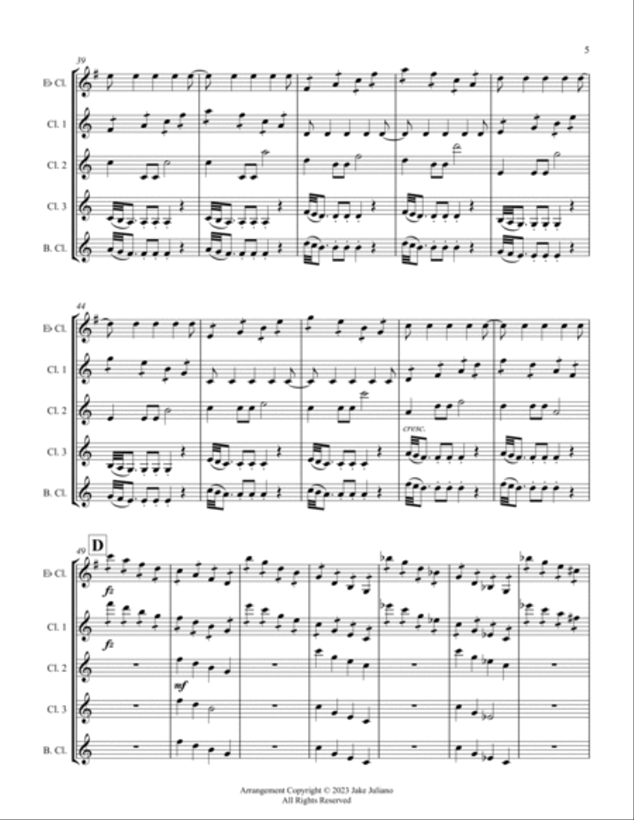 For Clarinet Quintet - Symphony No. 25 in G Minor K.183 - Allegro con brio Clarinet Quintet scores gallery preview page 5