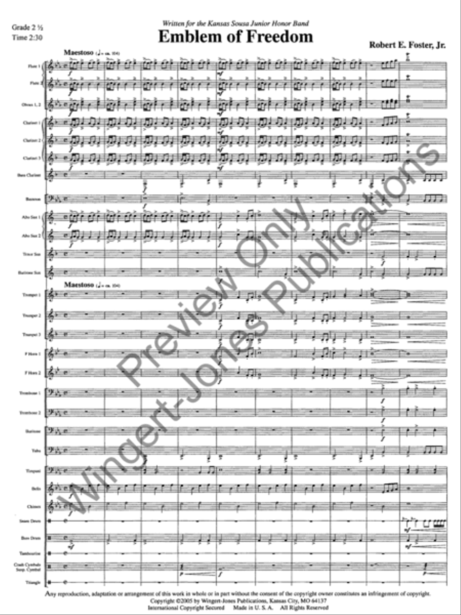 Emblem Of Freedom Concert Band scores gallery preview page 4