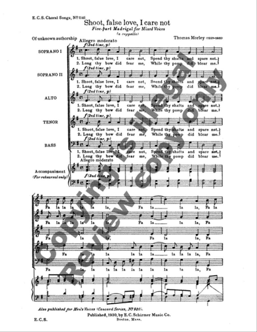 Shoot, False Love, I Care Not SSATB scores gallery preview page 3