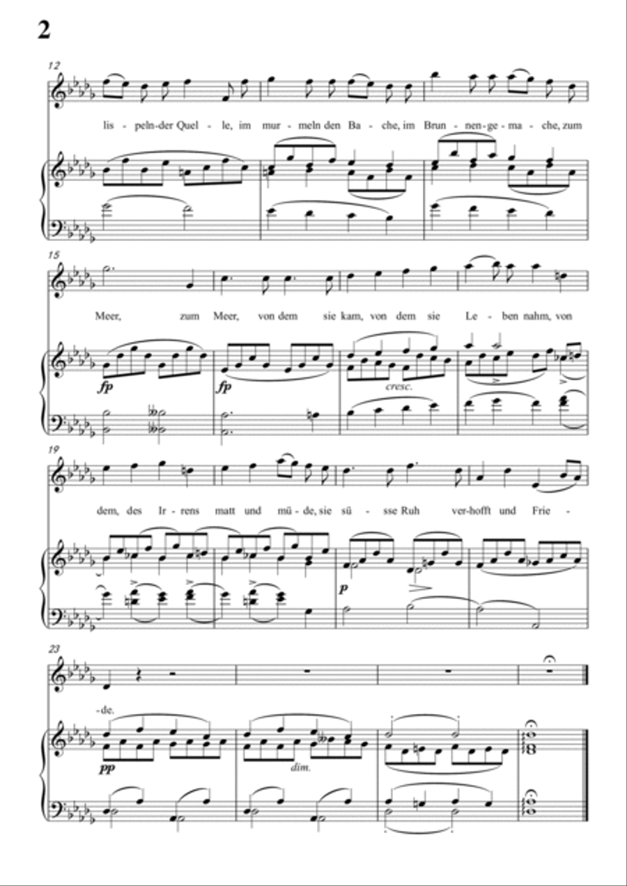 Schubert-Leiden der Trennung in bD for Vocal and Piano Voice scores gallery preview page 3
