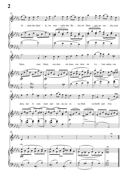 Schubert-Leiden der Trennung in bD for Vocal and Piano