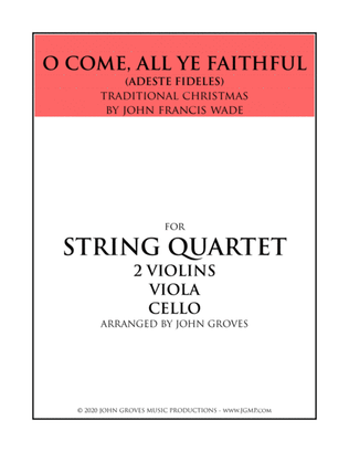 Book cover for O Come, All Ye Faithful (Adeste Fideles) - String Quartet