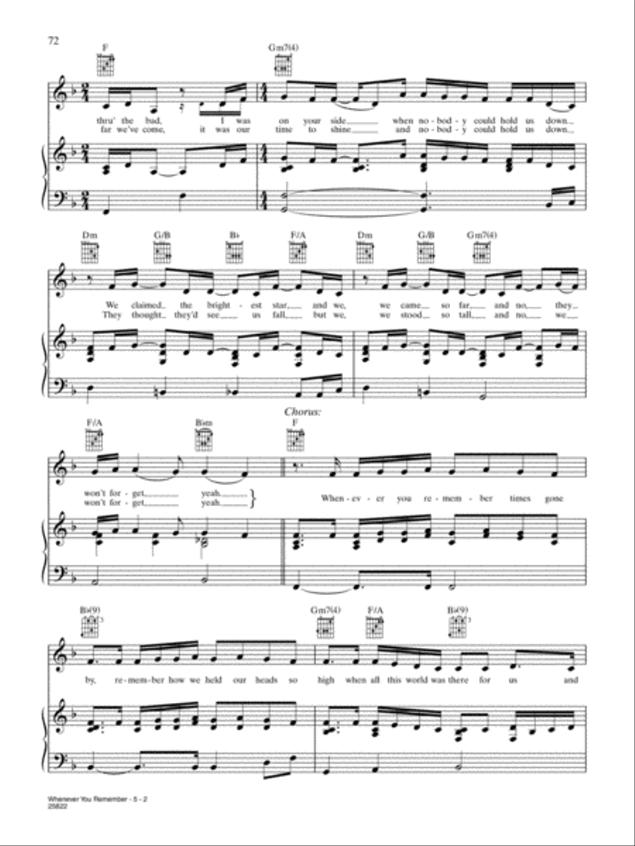 Whenever You Remember Whenever You Remember Piano, Vocal, Guitar scores gallery preview page 2