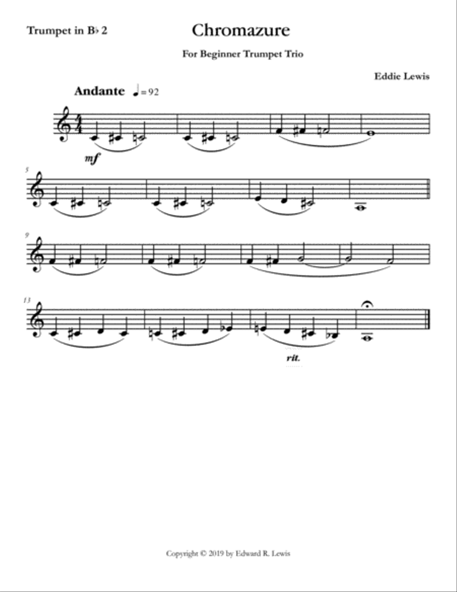 Chromazure for Beginner Trumpet Trio (Easy) Trumpet Trio scores gallery preview page 3