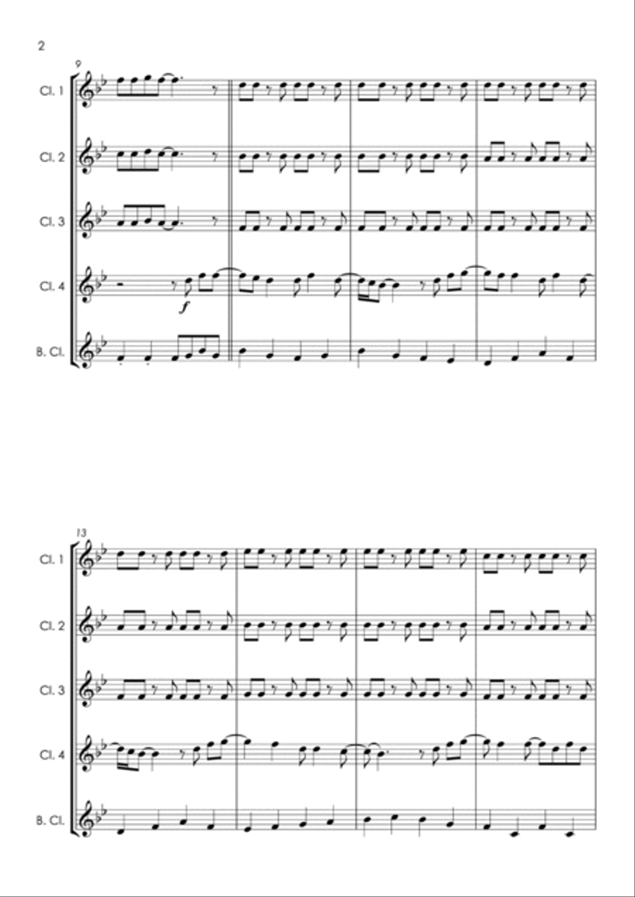 Crocodile Rock Crocodile Rock Clarinet Quintet scores gallery preview page 4