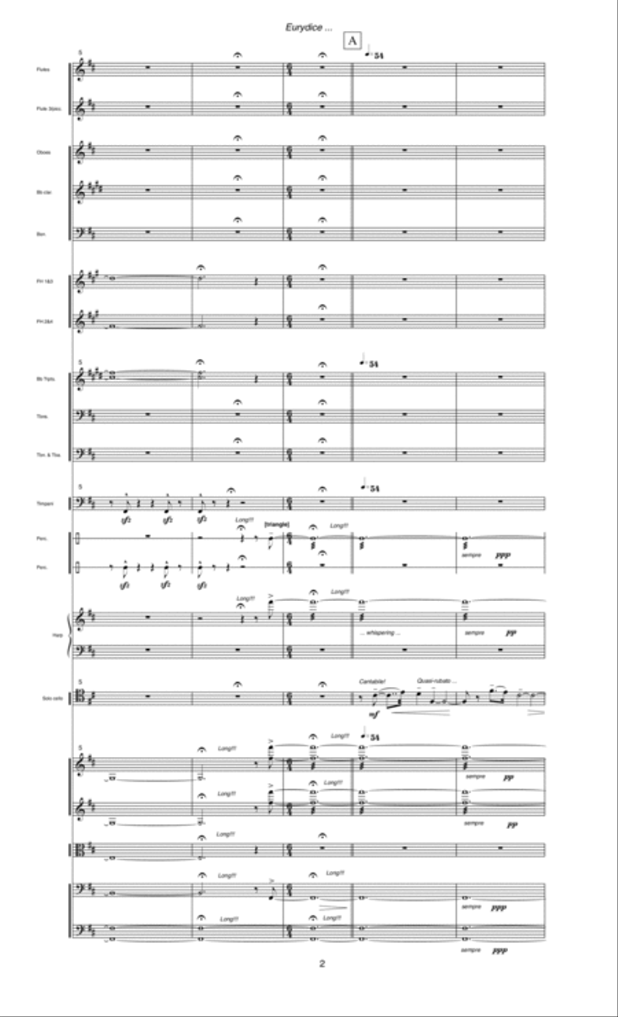Eurydice ... a tone poem for cello and orchestra (1995) Full Orchestra scores gallery preview page 4