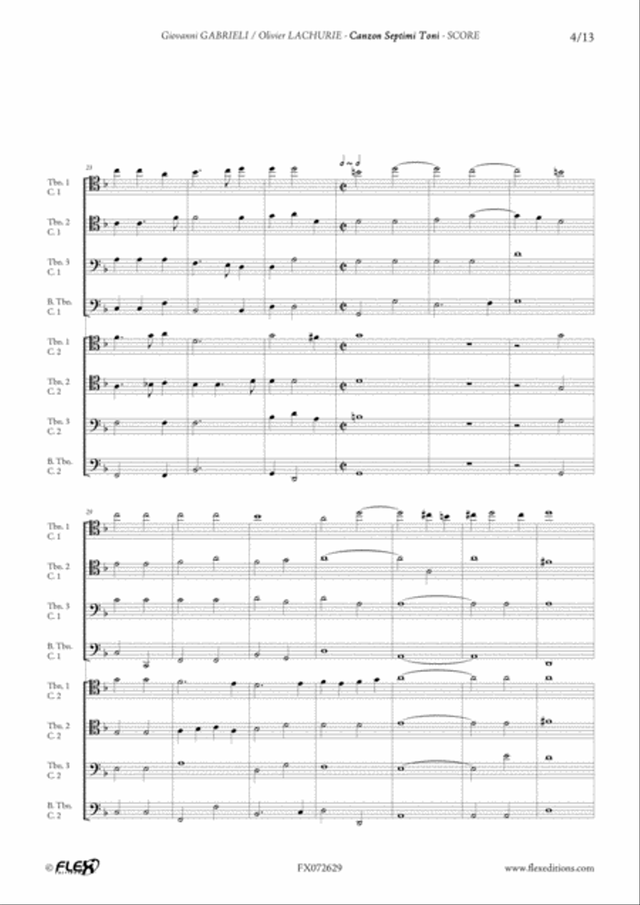 Canzon Septimi Toni a 8 Trombone scores gallery preview page 4