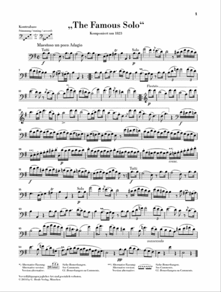 “The Famous Solo” for Double Bass and Orchestra