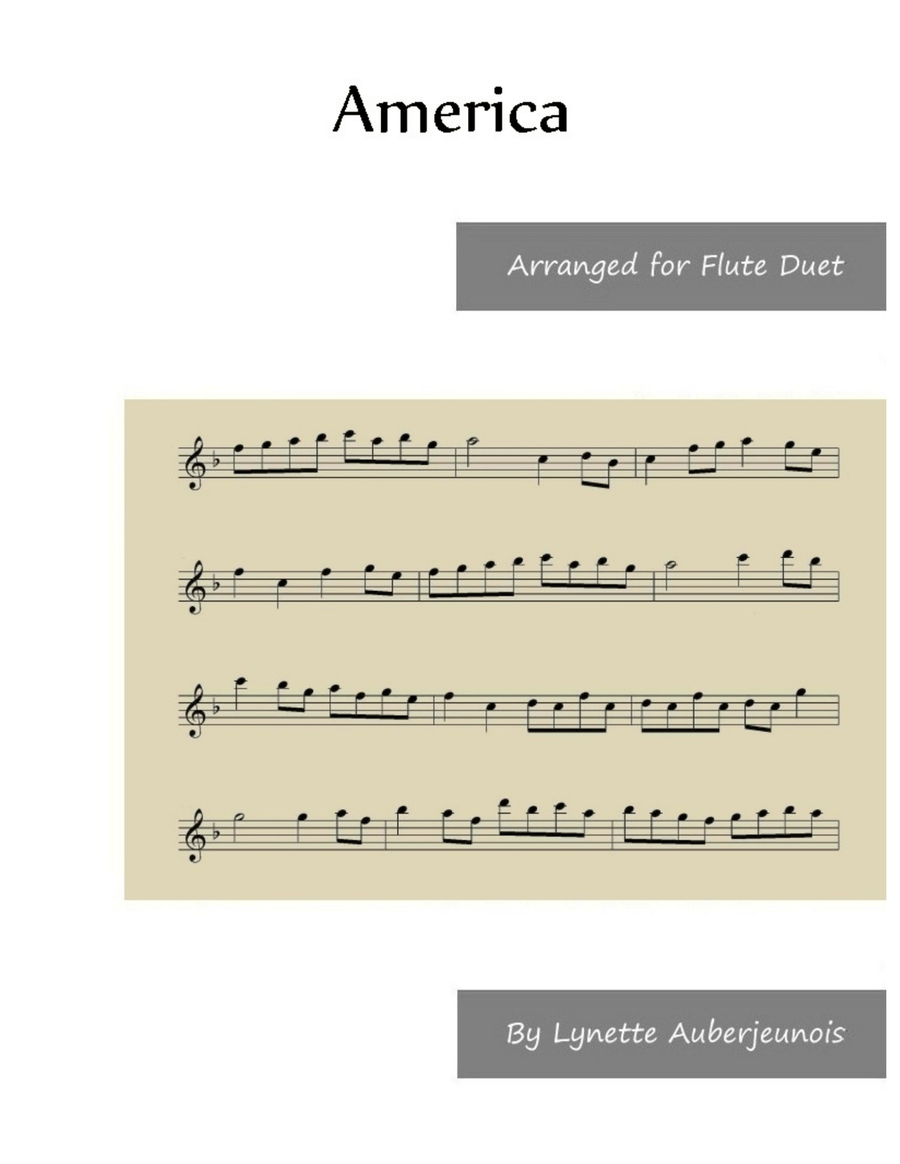 America - Flute Duet Flute Duet scores gallery preview page 1