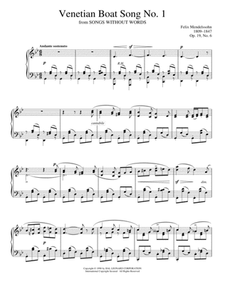 Venetian Boat Song No. 1, Op. 19, No. 6