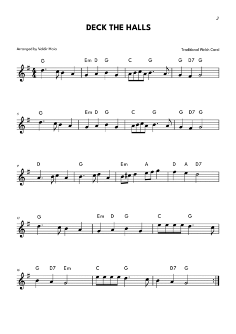 20 Christmas Carols (+ CHORDS) - For any C instrument C Instrument scores gallery preview page 3