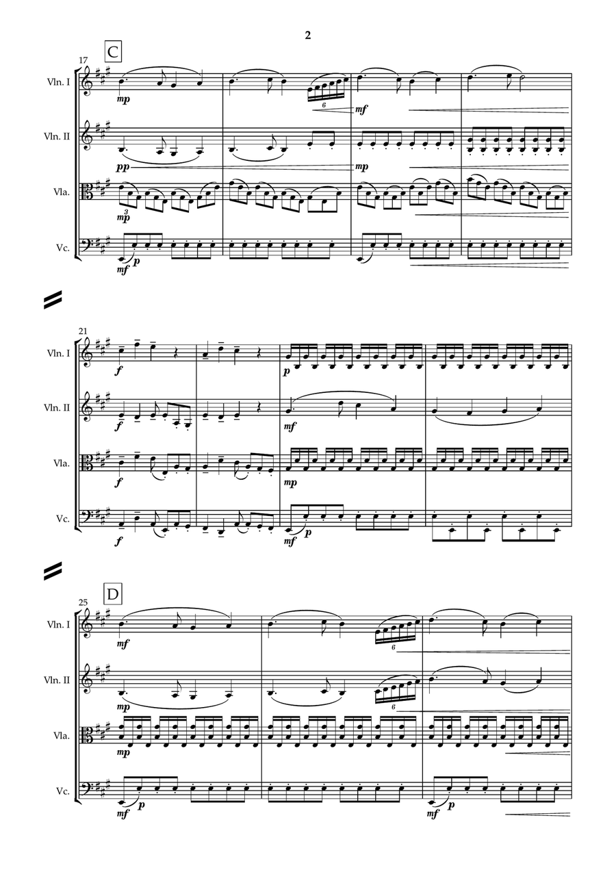 Tautiška Giesmė String Quartet scores gallery preview page 4