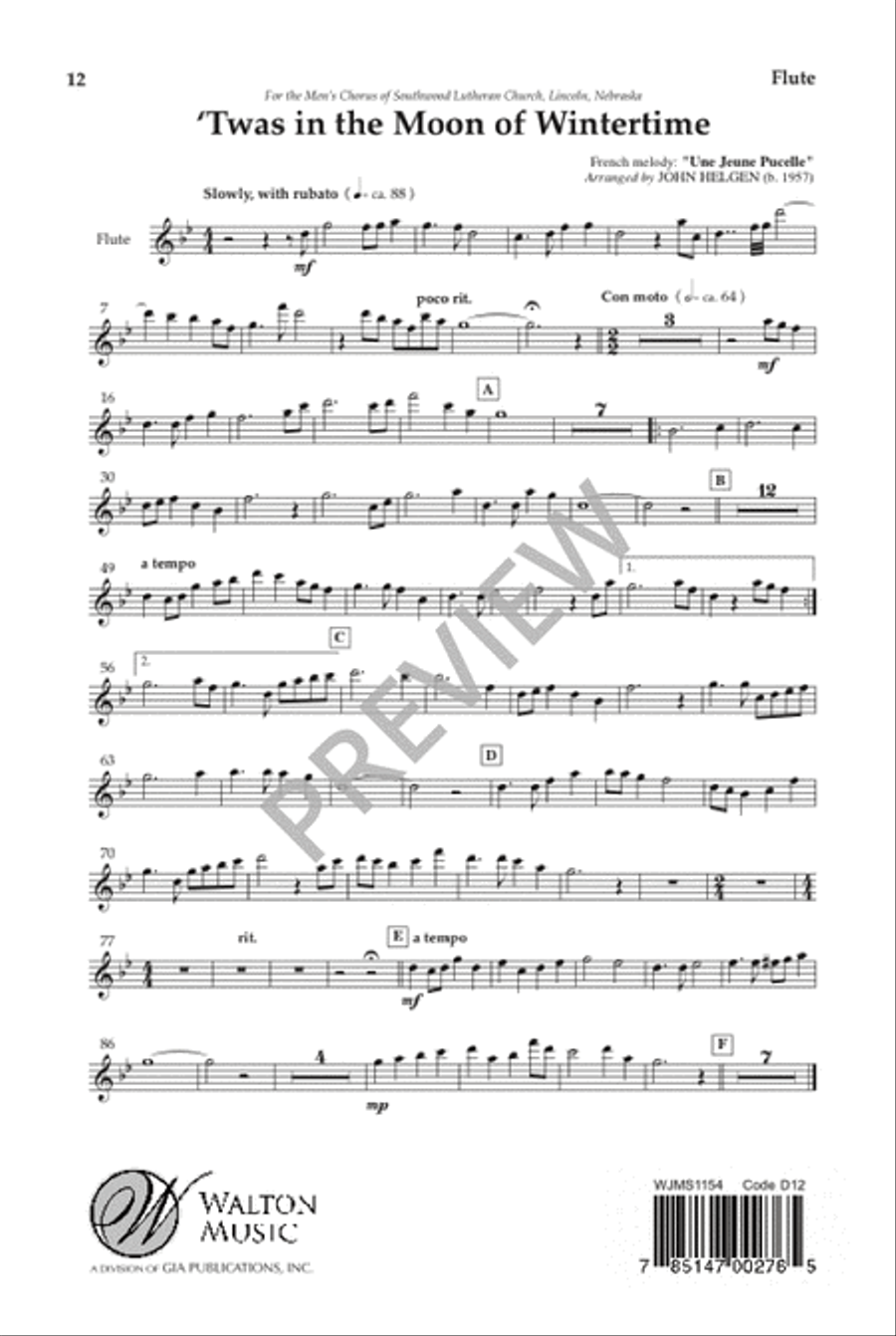 'Twas in the Moon of Wintertime TTBB scores gallery preview page 13