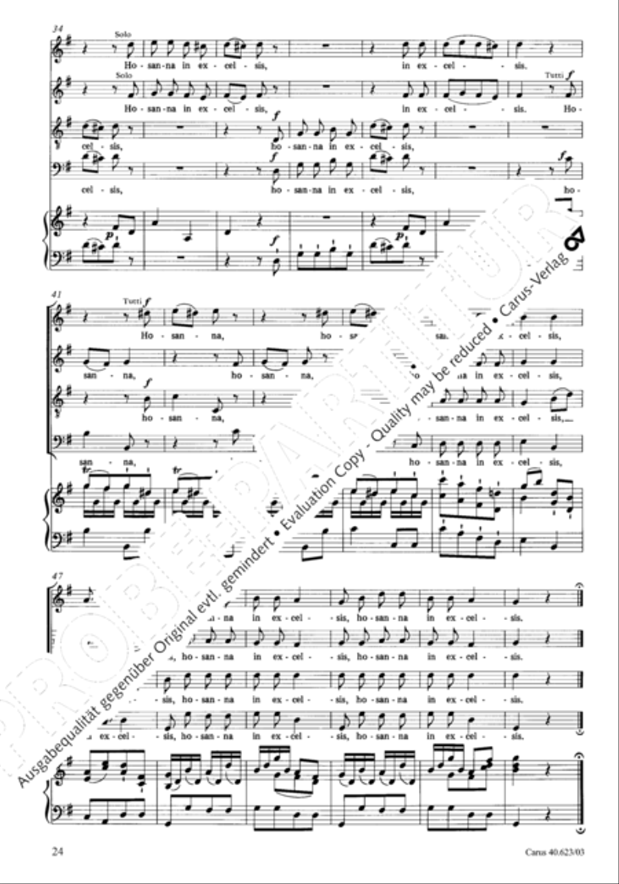 Missa brevis in G major 4-Part scores gallery preview page 27