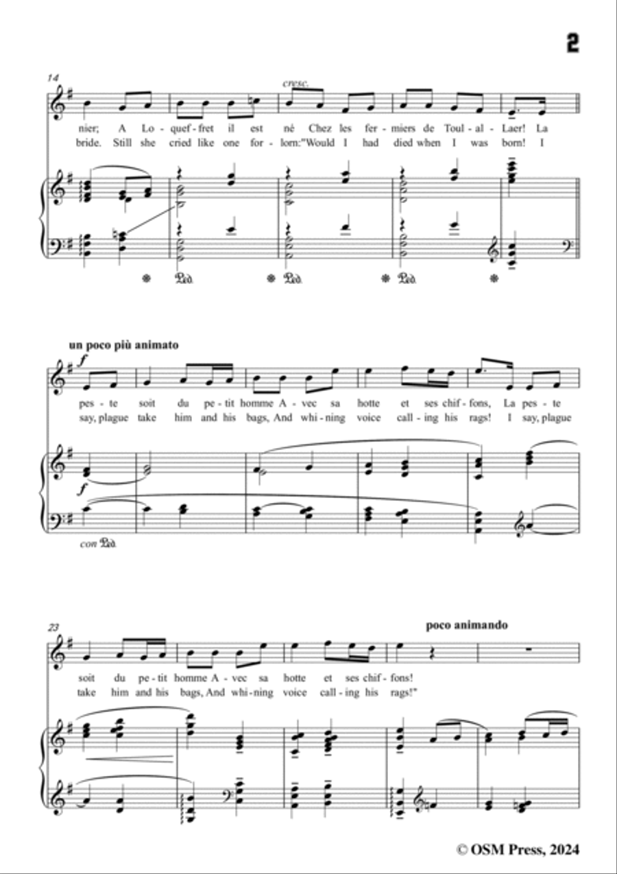 Ladmirault-Le Chiffonnier(The rag picker's bride),in e minor Voice scores gallery preview page 3