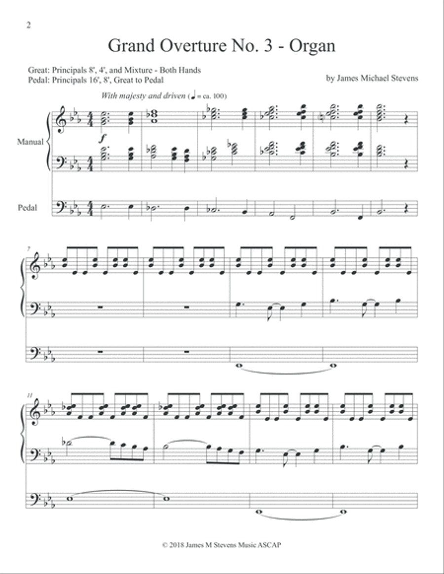 Grand Overture No. 3 - Organ in E Flat Major Organ Solo scores gallery preview page 2