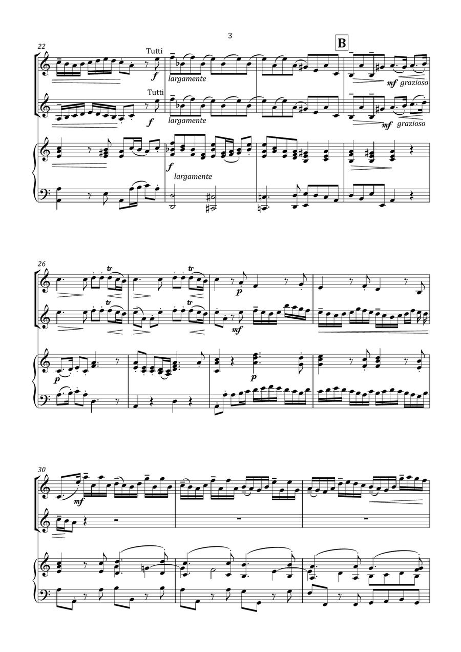 Vivaldi - Concerto for 2 Violins in A minor RV522 String Duet scores gallery preview page 3