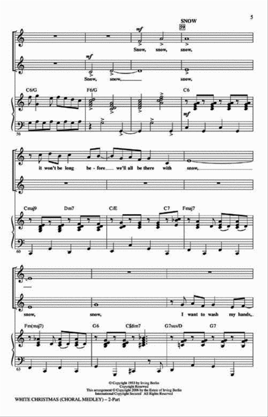 White Christmas (Choral Medley) 2-Part scores gallery preview page 2