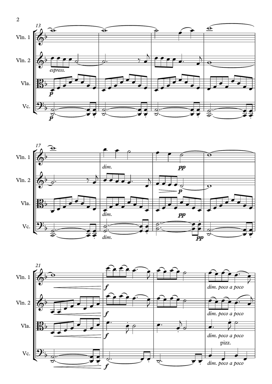 Walking In The Air String Quartet scores gallery preview page 2
