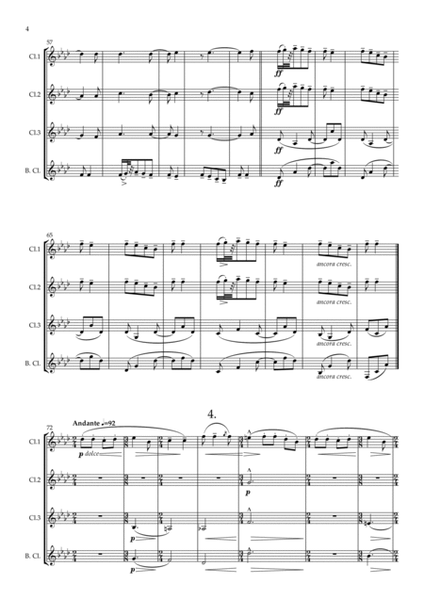 Bartók: Romanian Christmas Carols, Sz.57 Book 1 ( Nos. 1 to 5) transposed version - clarinet quartet image number null