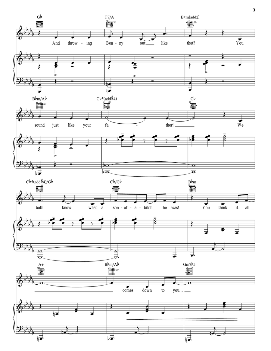 Enough (from In The Heights: The Musical) Piano, Vocal, Guitar scores gallery preview page 3