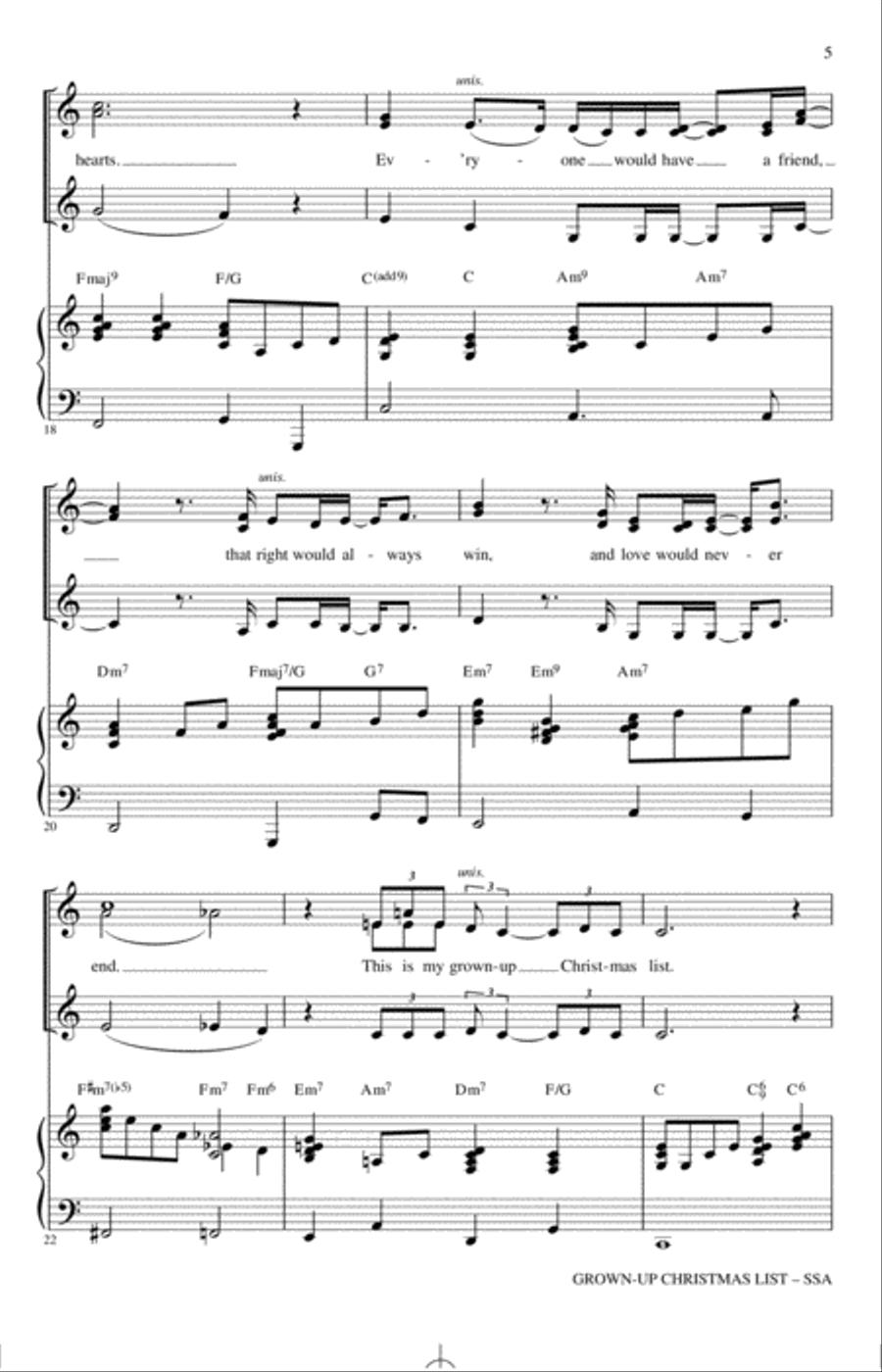 Grown-Up Christmas List (arr. Kirby Shaw) SSA scores gallery preview page 4
